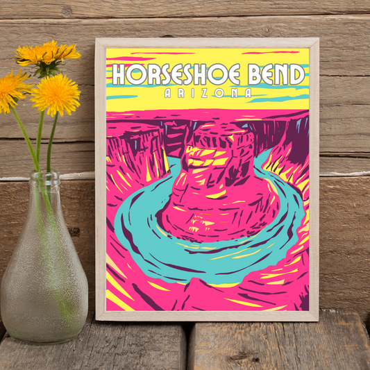 Horseshoe Bend Whimsical Art Print + Canvas