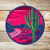 Saguaros at Sunset Whimsical Sticker