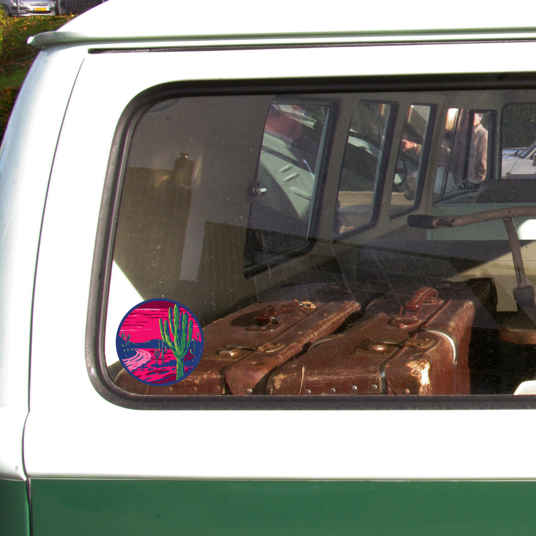 Saguaros at Sunset Whimsical Sticker