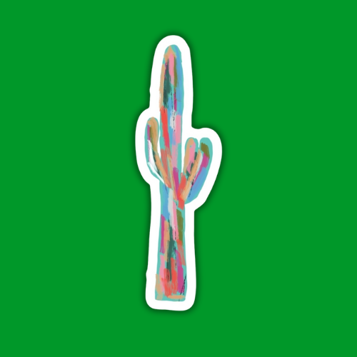 Abstract Saguaro Cactus Sticker