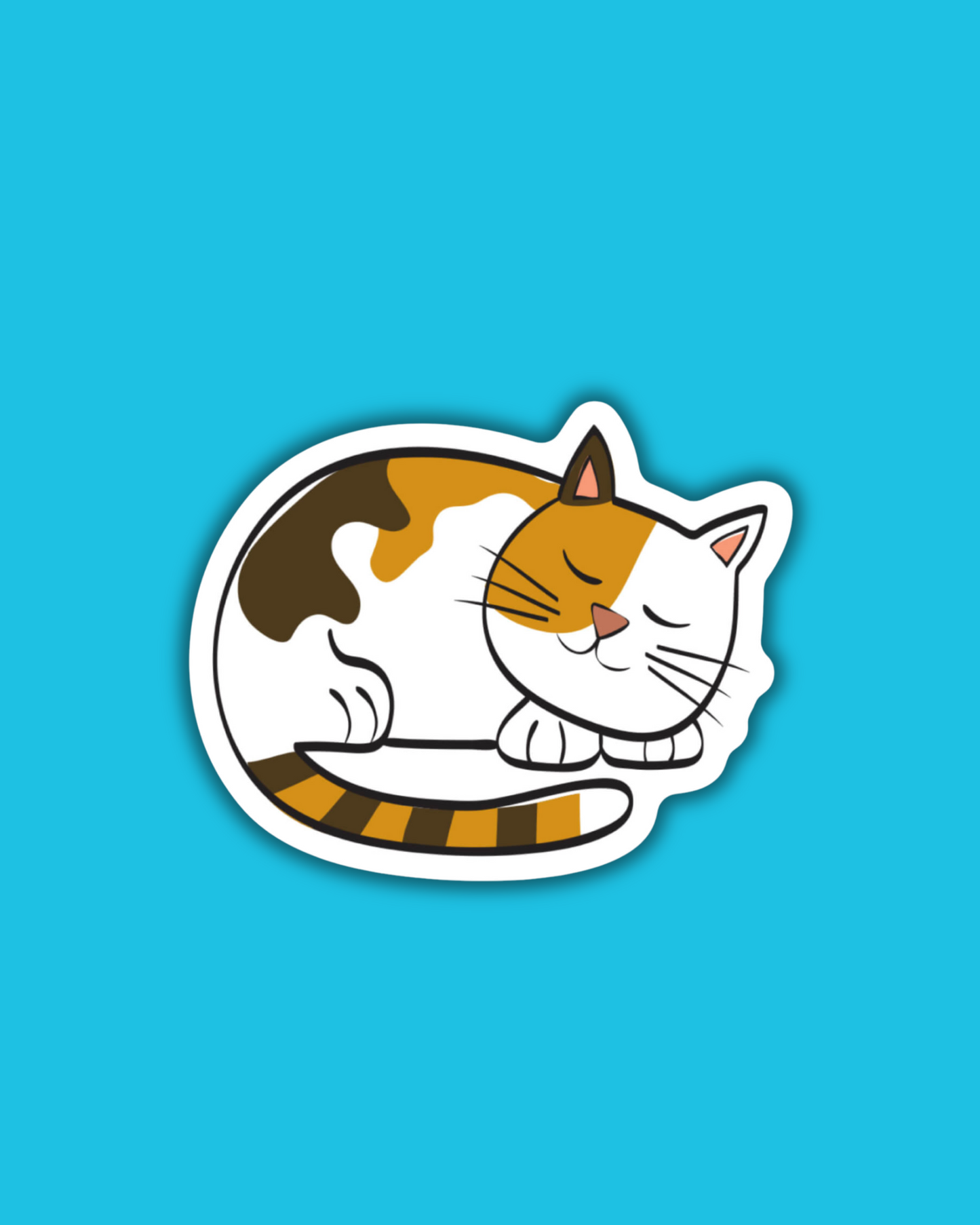 Cozy Calico Cat Sticker