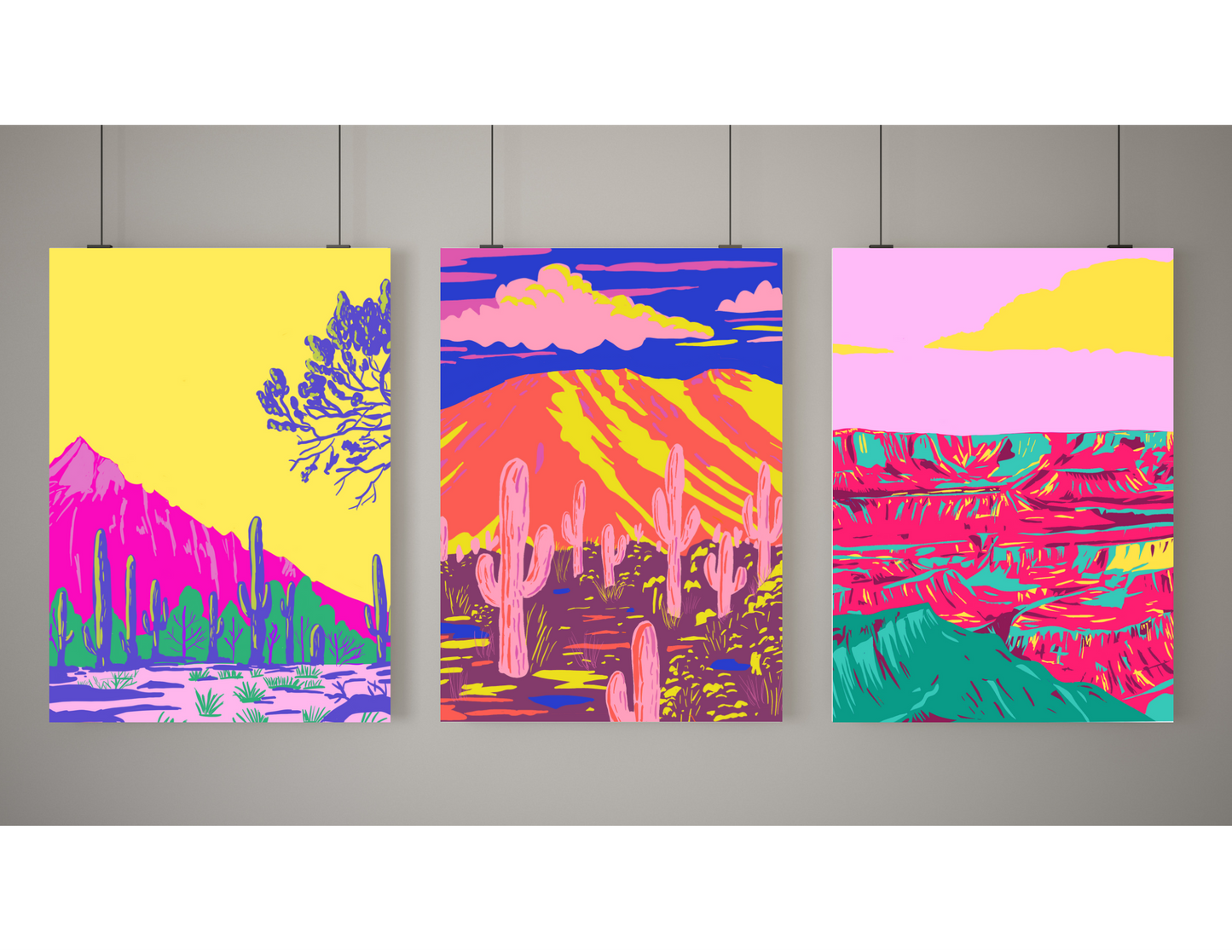 Saguaro National Park Whimsical Art Print + Canvas