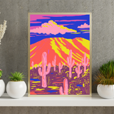 Saguaro National Park Whimsical Art Print + Canvas