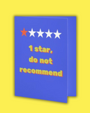1 Star, Do Not Recommend Greeting Card: Humor Break Up Card