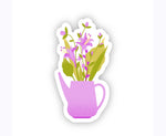Purple Flowers & Teapot Vase