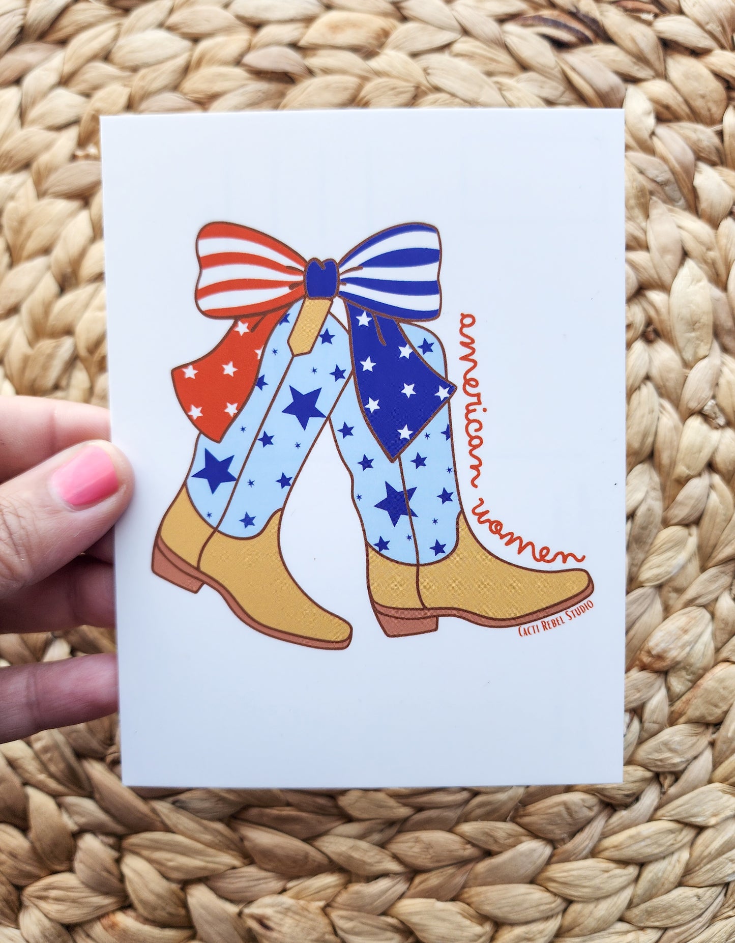 American Women Postcard: Cowgirl Boots