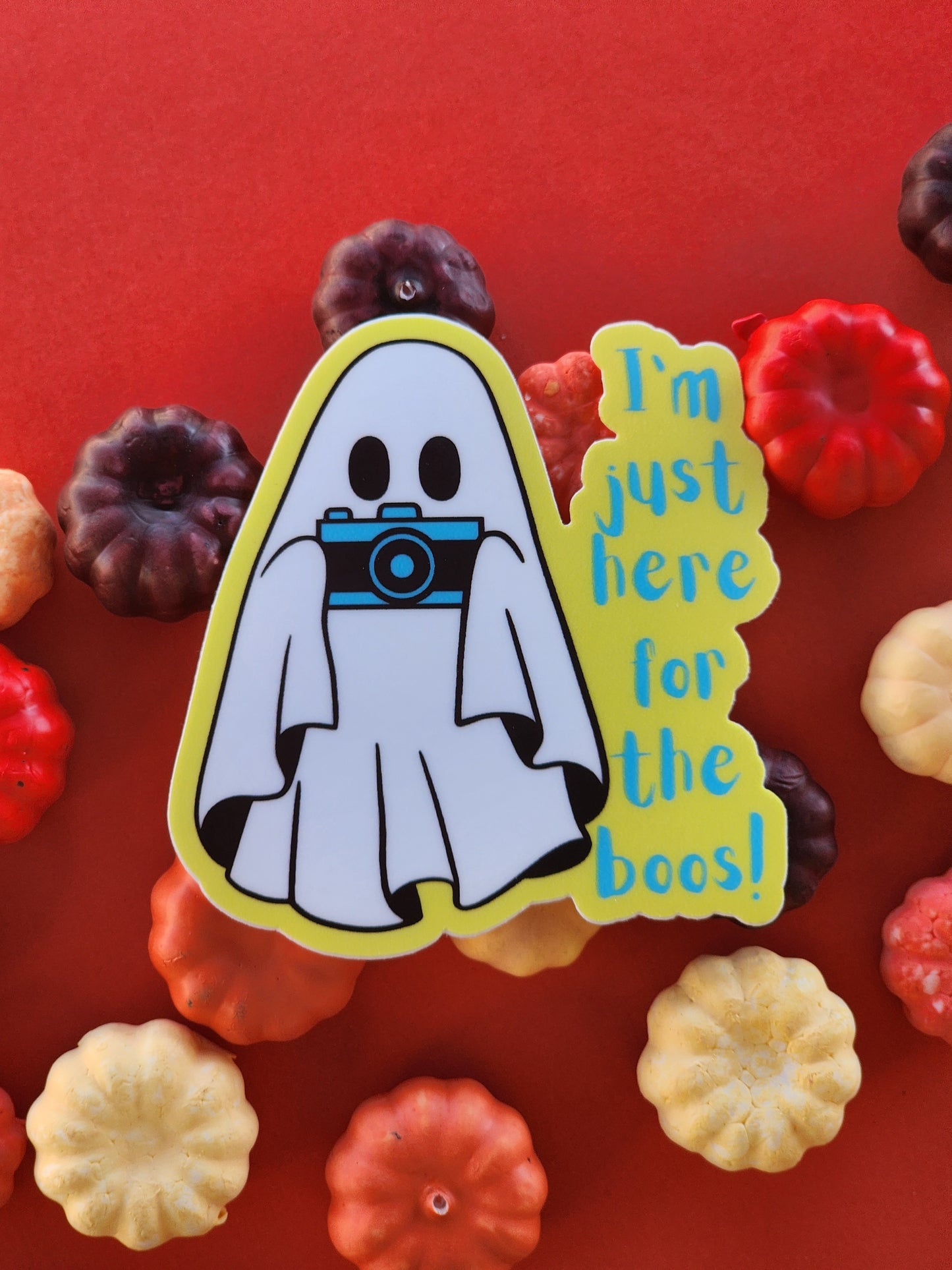 I'm Just here for the Boos: Ghost with Camera Sticker