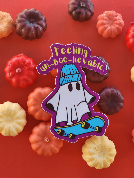 Feeling Un"Boo"lievable: Ghost Skateboard Sticker