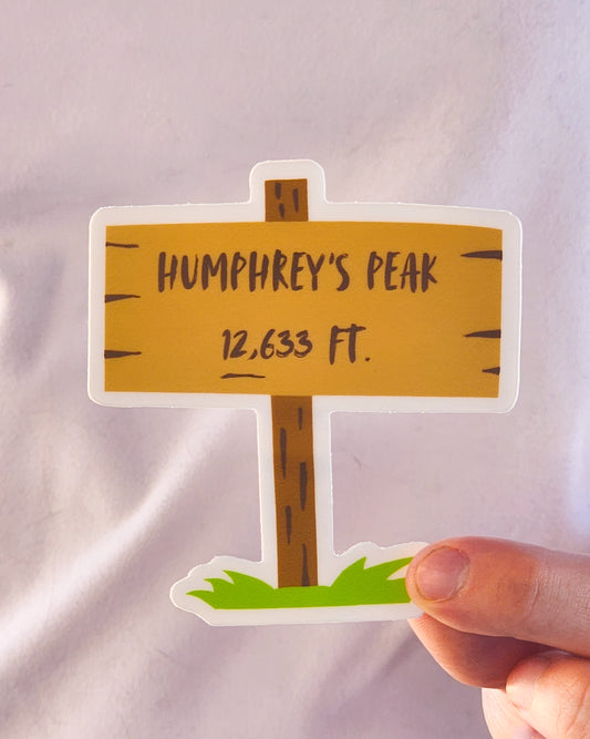 Humphrey's Peak Arizona: Mountain Top Sign Sticker