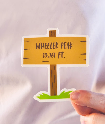 Wheeler Peak New Mexico: Mountain Top Sign Sticker