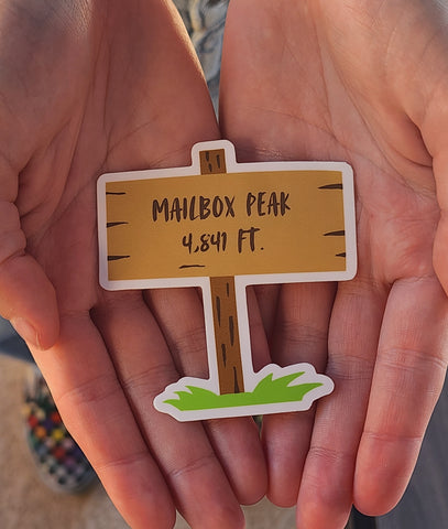Mailbox Peak Washington: Mountain Top Sign Sticker