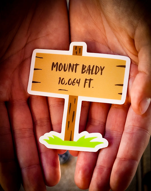 Mount Badly California: Mountain Top Sign Sticker