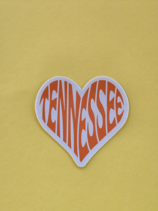 Tennessee Orange Heart Sticker