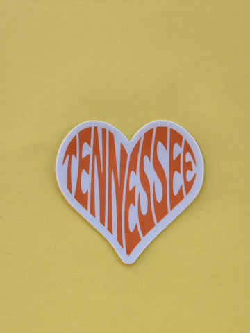 Tennessee Orange Heart Sticker