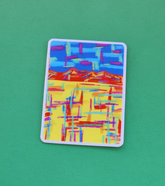 Abstract Desert Mountains Landscape Scene Sticker