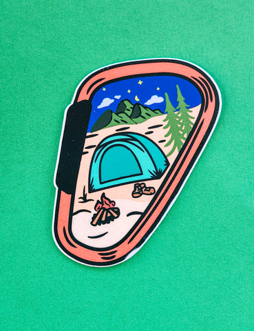Carabiner Tent Camping Sticker