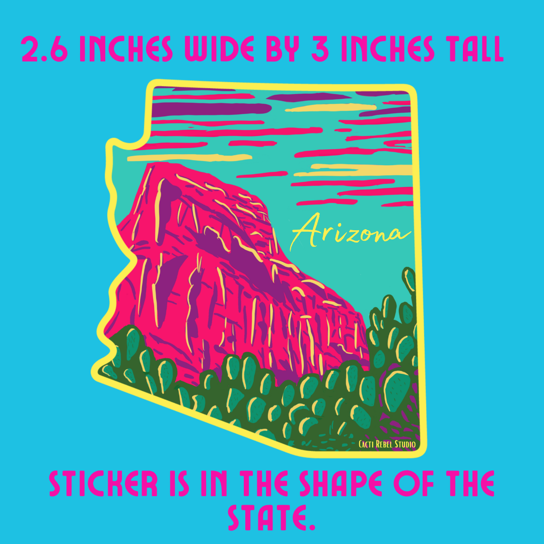 Arizona Mountains & Prickly Pear Sticker