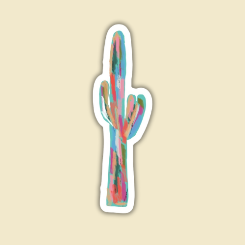 Abstract Saguaro Cactus Sticker