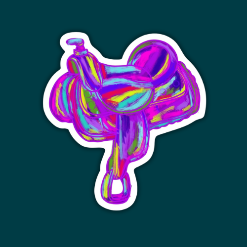 Abstract Saddle Sticker