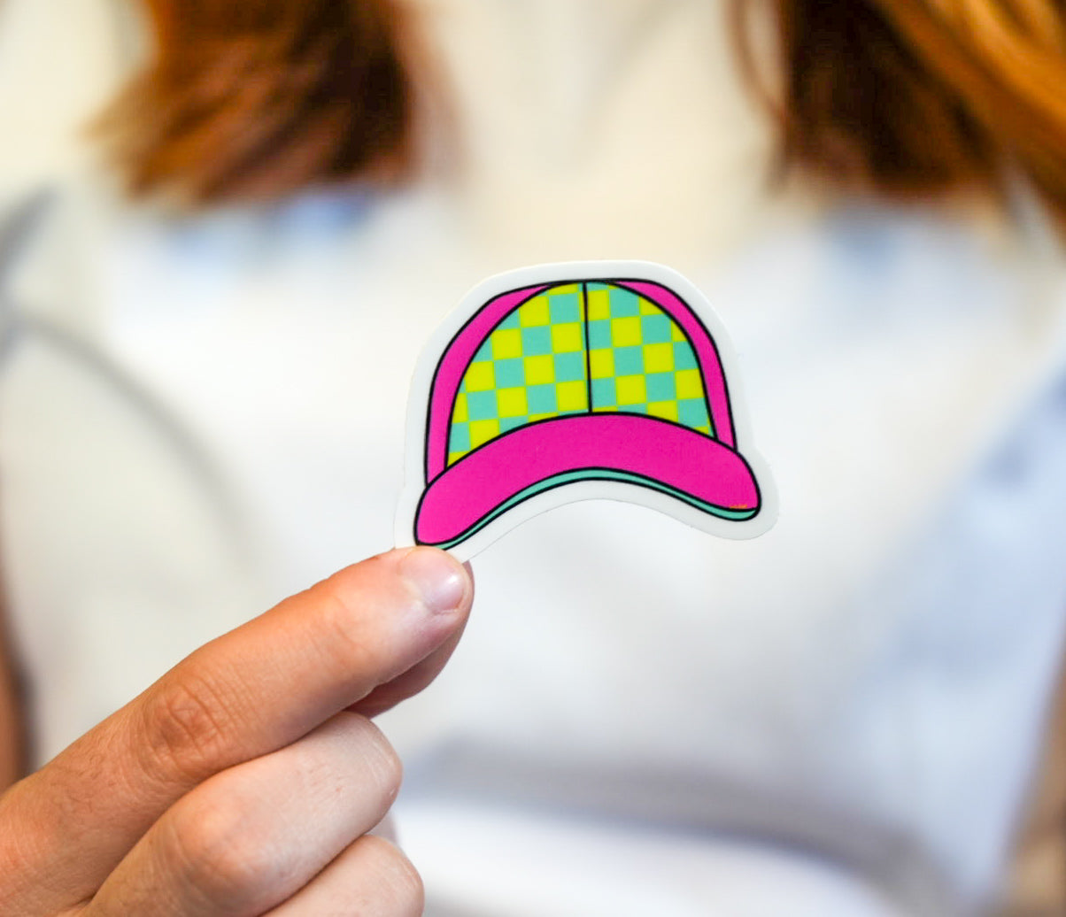 Pink Trucker Hat Sticker