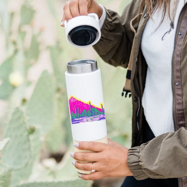Pink Saguaro Mountain Sticker
