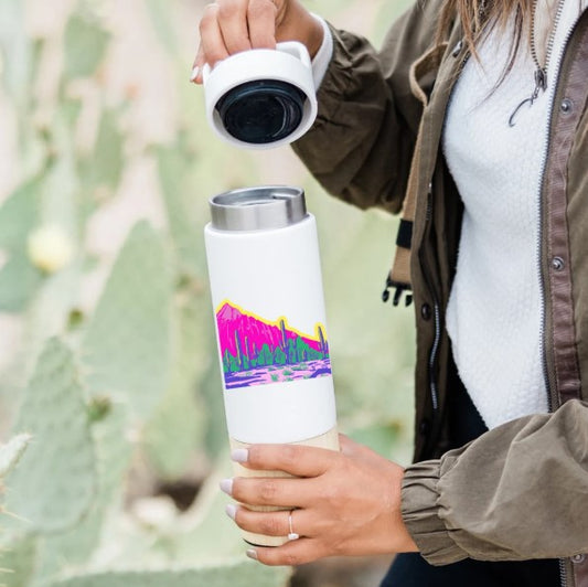Pink Saguaro Mountain Sticker