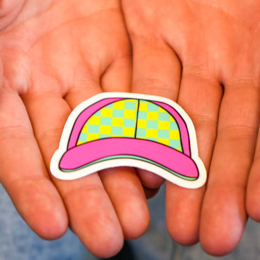 Pink Trucker Hat Sticker