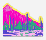 Pink Mountains Saguaro Whimsical Sticker
