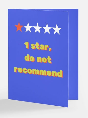 1 star do not recommend greeting card