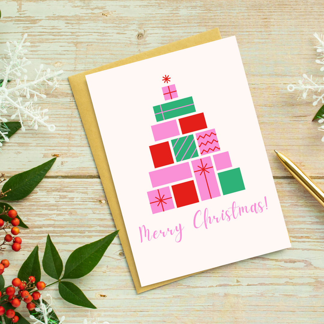 Present Tree Merry Christmas Card