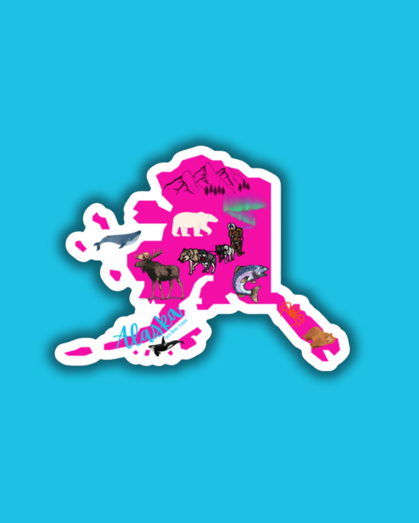 Alaska Iconic Things Sticker