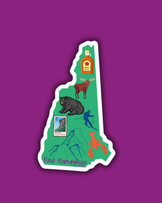 New Hampshire Iconic Things Sticker
