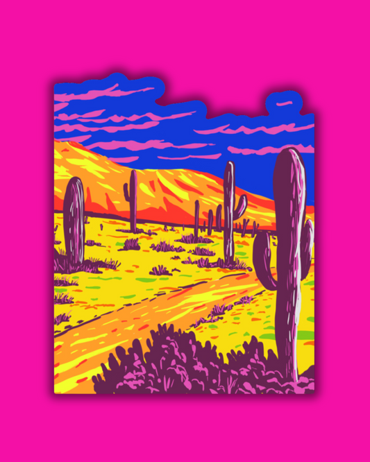 Path in the Desert Whimsical Sticker