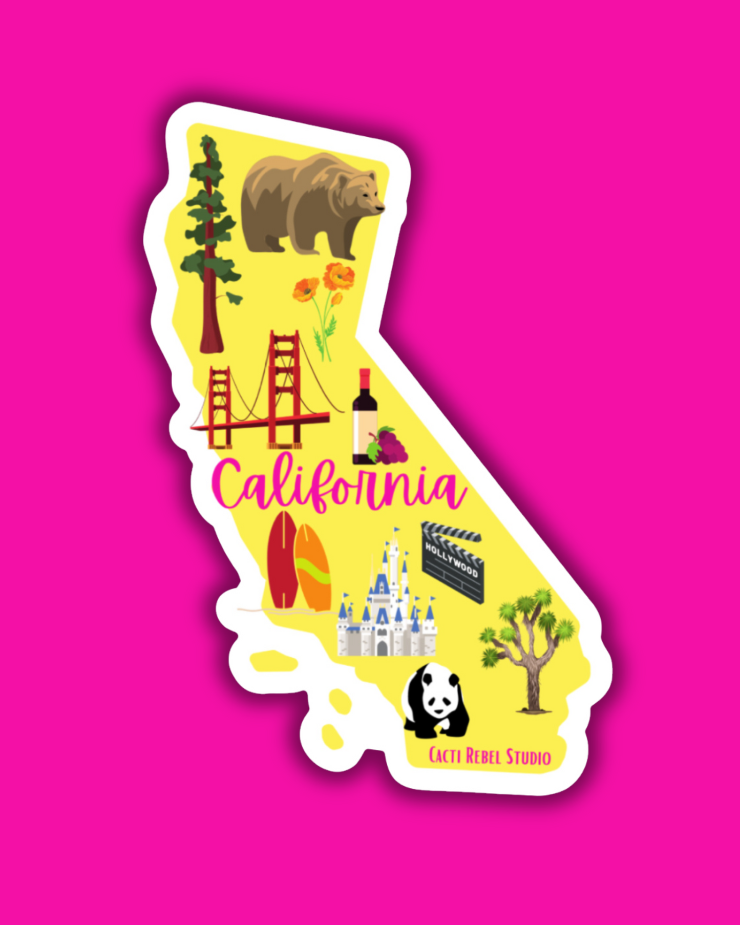 California Iconic Things Sticker
