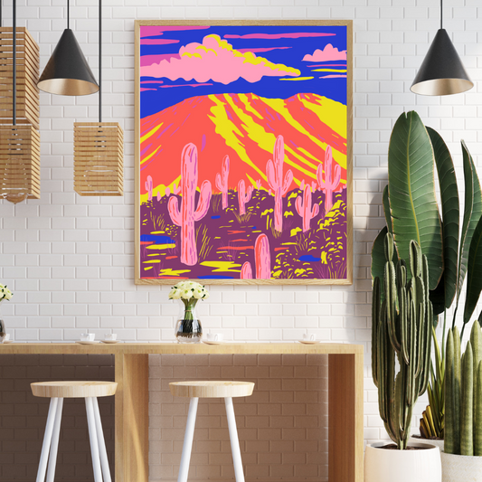 Saguaro National Park Whimsical Art Print + Canvas