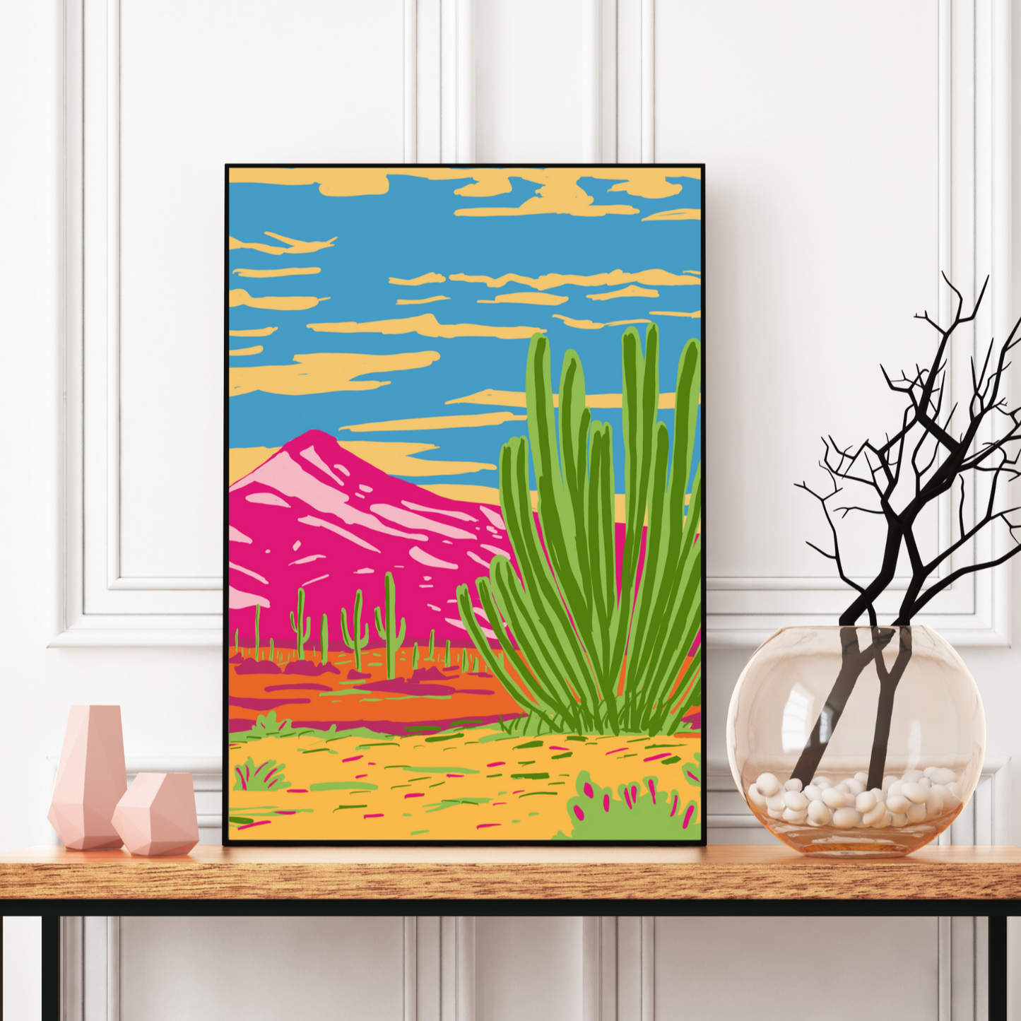 Organ Pipe Cactus Whimsical Art Print + Canvas