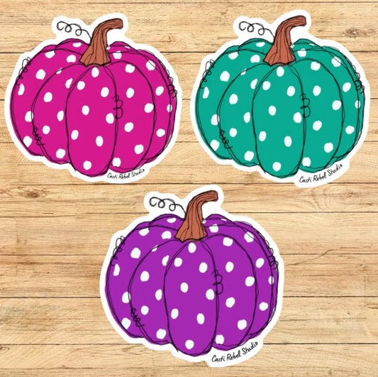 Polka Dot Mini Pumpkin Stickers
