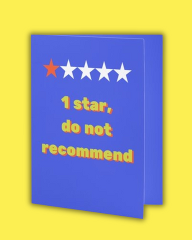 1 star do not recommend greeting card