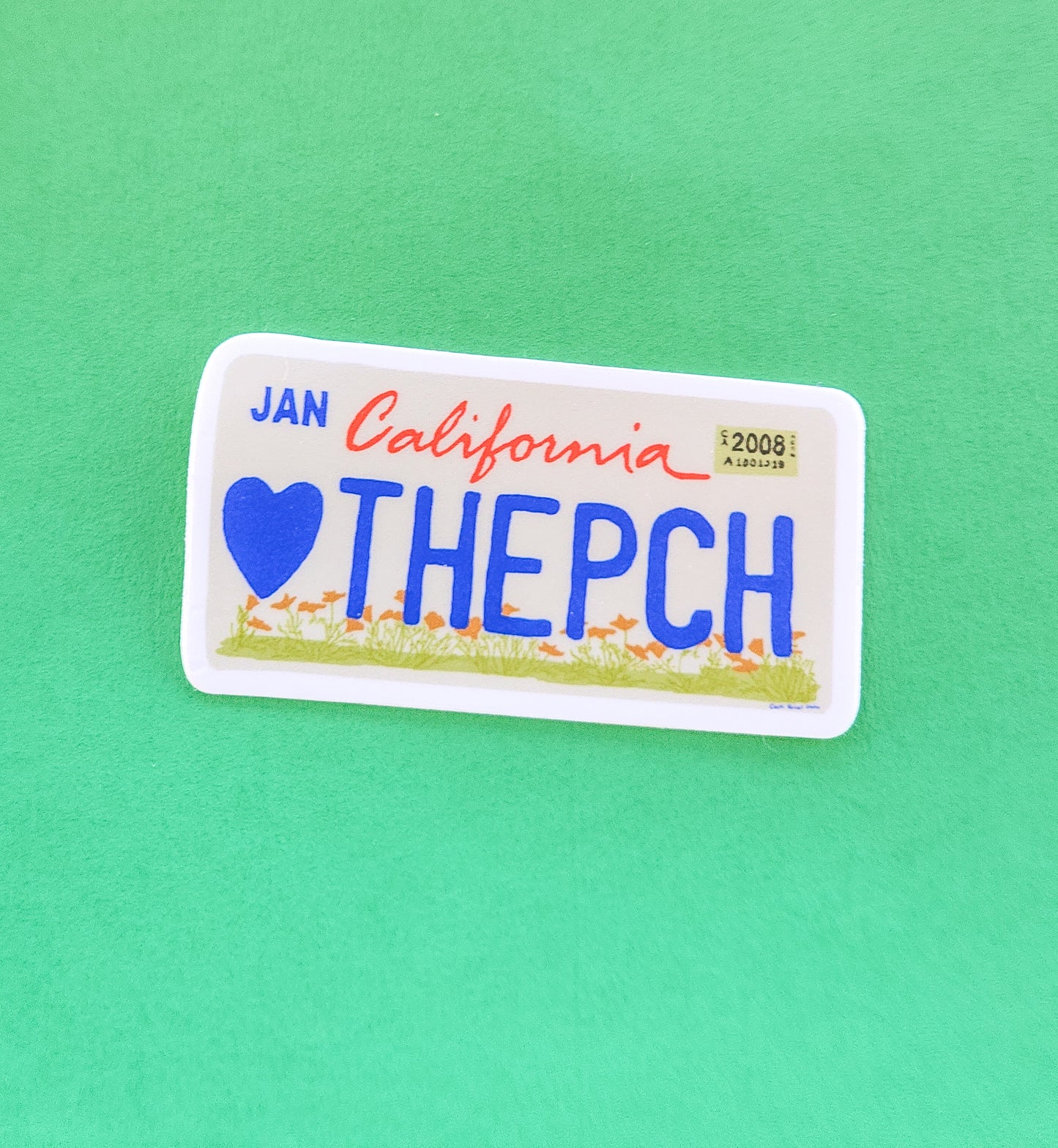 California License Plate: Love the Pacific Cost Highway Sticker