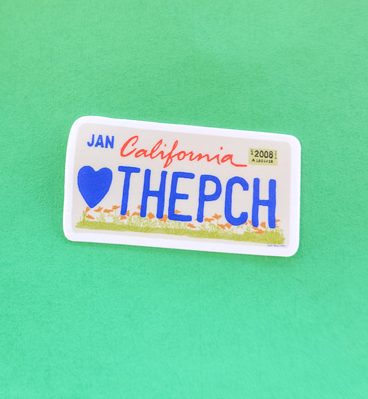 California License Plate: Love the Pacific Cost Highway Sticker