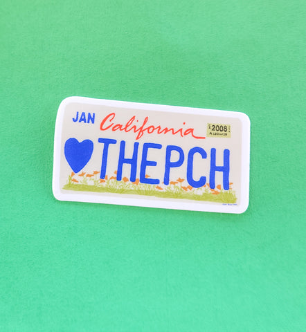 California License Plate: Love the Pacific Cost Highway Sticker