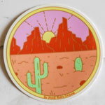Desert Landscape Circle Sticker