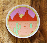 Desert Landscape Circle Sticker
