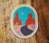 Desert Landscape Oval Sticker